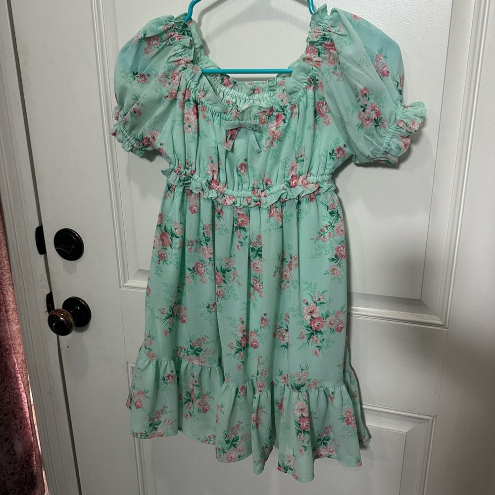 Janie and Jack Mint Green Floral Dress